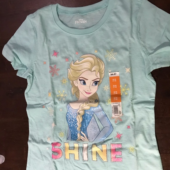 Frozen t-shirt Girls size M 7/8 - Picture 2 of 5